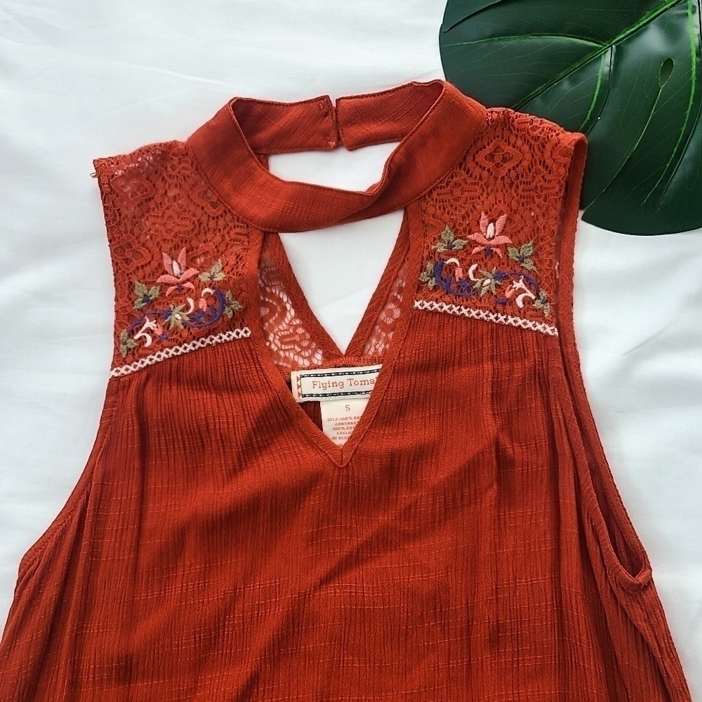 Flying Tomato Lace Trim Mini Tribal Boho Bohemian Dress — image 5 of 8